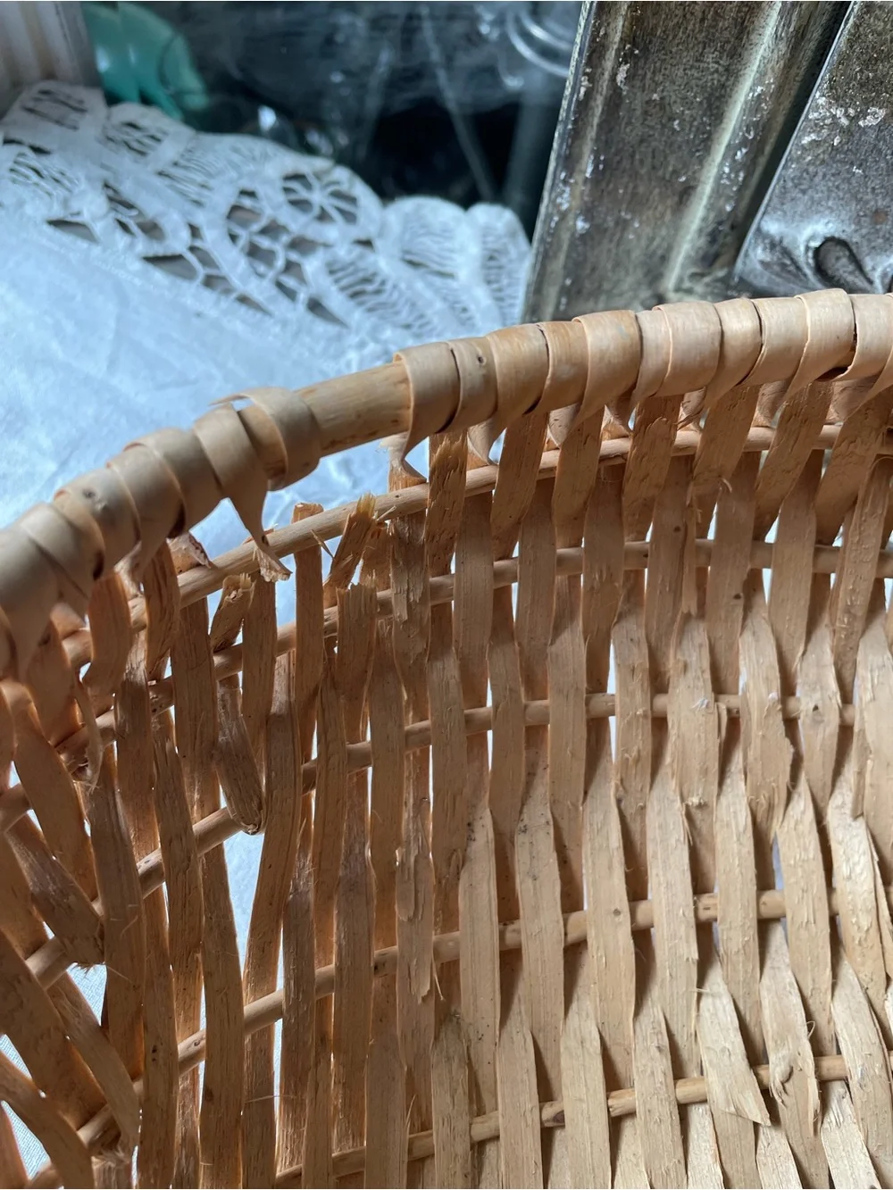 Natural Woven Rattan Handled Basket - Home Accents